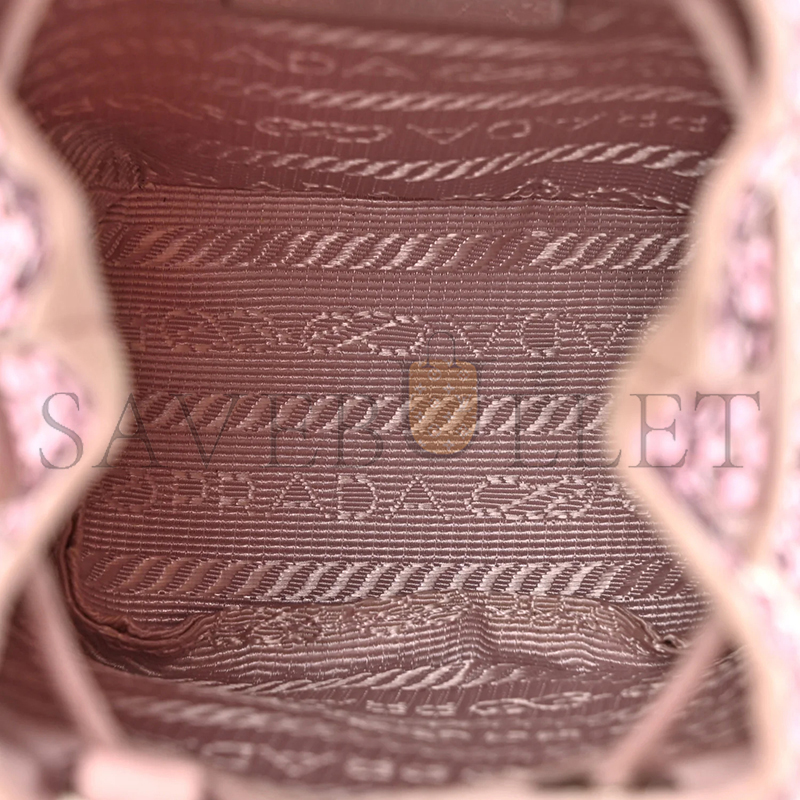 PRADA SATIN CRYSTAL DRAWSTRING MINI POUCH 1NP016 (9*9*6cm)